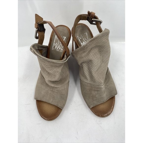 MIZ MOOZ KONA Brown Leather Wedge Sandals Shoes Heels Women's Sz 39 NEW - Picture 11 of 12